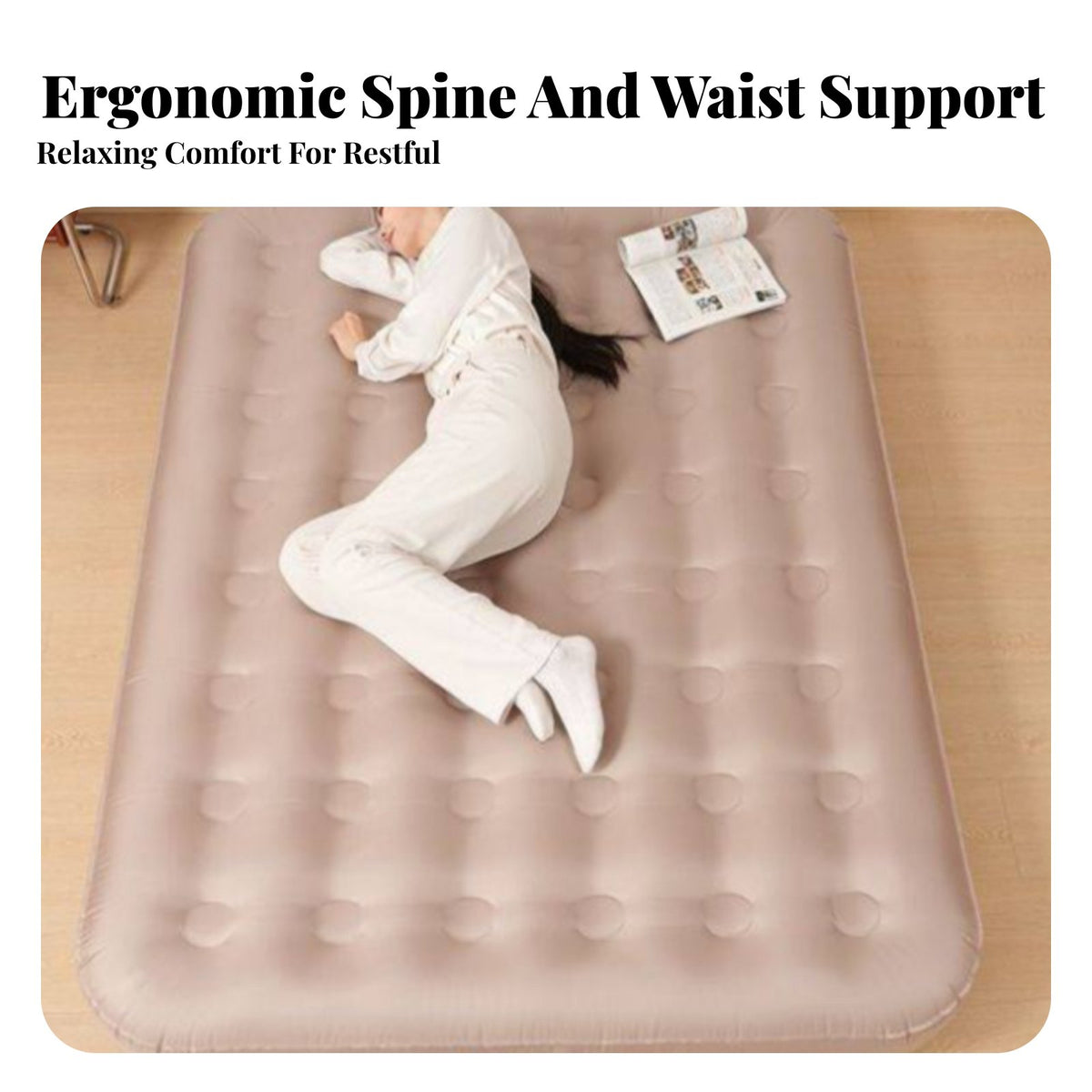 Adult Inflatable Air Mattress, PVC Fabric, AI Voice-Controlled Automatic Inflation, Camping, Home, Tent Use
