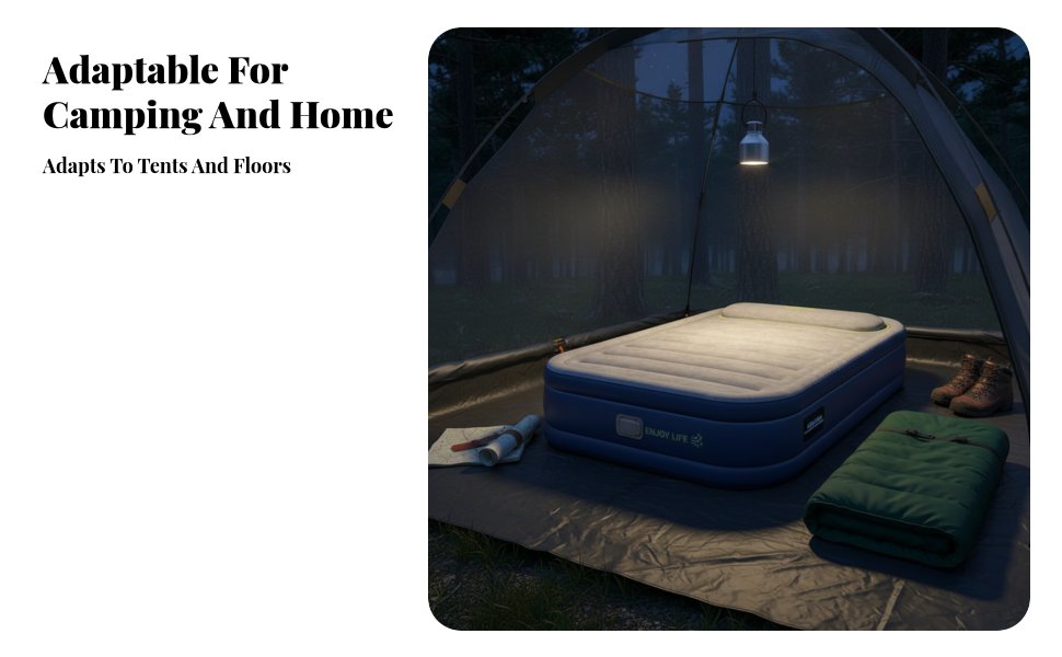 Camping Inflatable Mattress, Automatic Air Bed, Double Sleeping Pad, Foldable, Home, Tent, Thick Support, Easy Storage