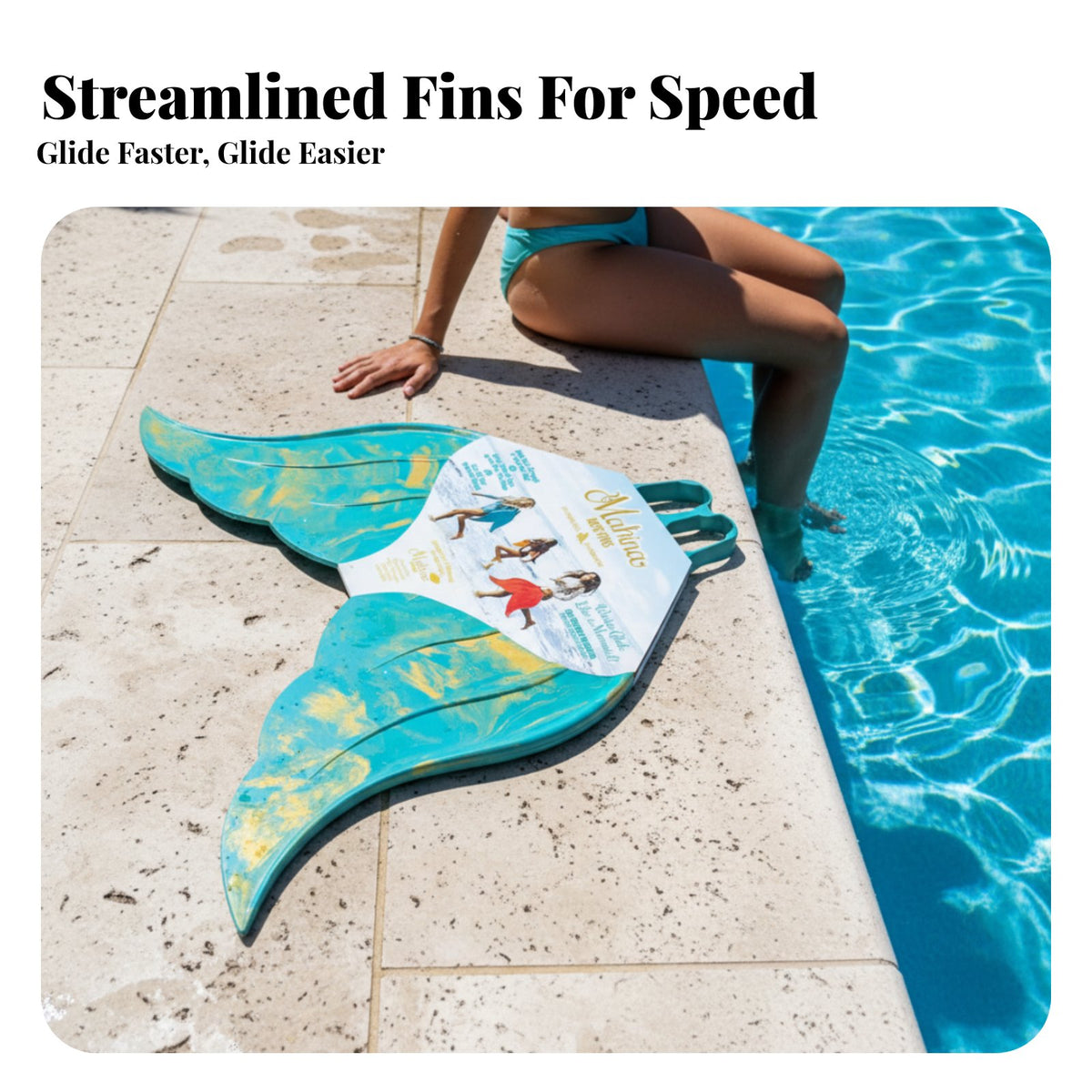 Mermaid Swim Fin, Kids & Adult Training Flippers, Streamlined, Eco Material