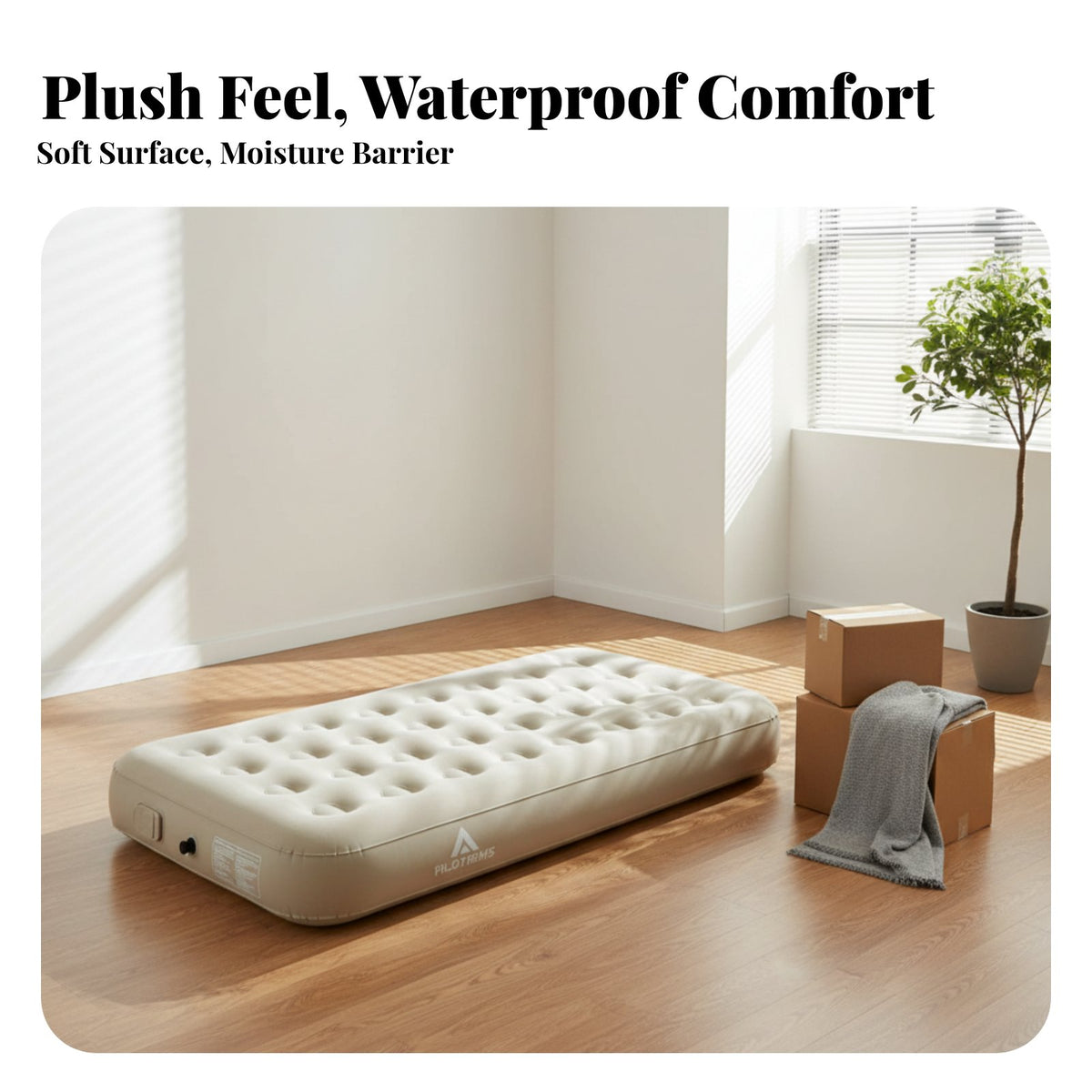 Inflatable Mattress, Camping Sleeping Pad, Portable Foldable Air Bed, Built-in Pump, Thickened