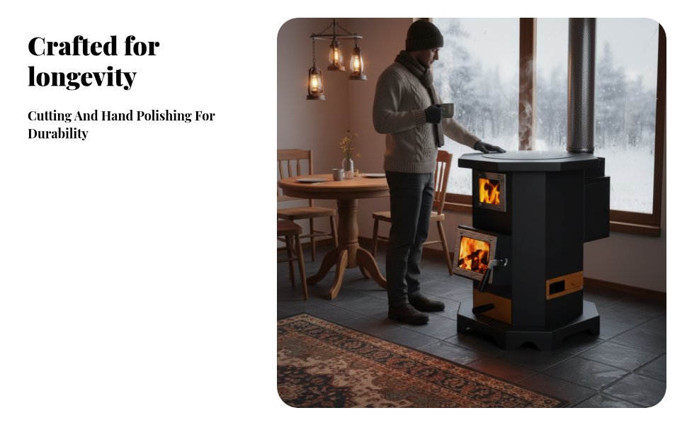 Indoor Heating Gasification Stove, double combustible Coal & Wood, Rural Home Cooking & Heating