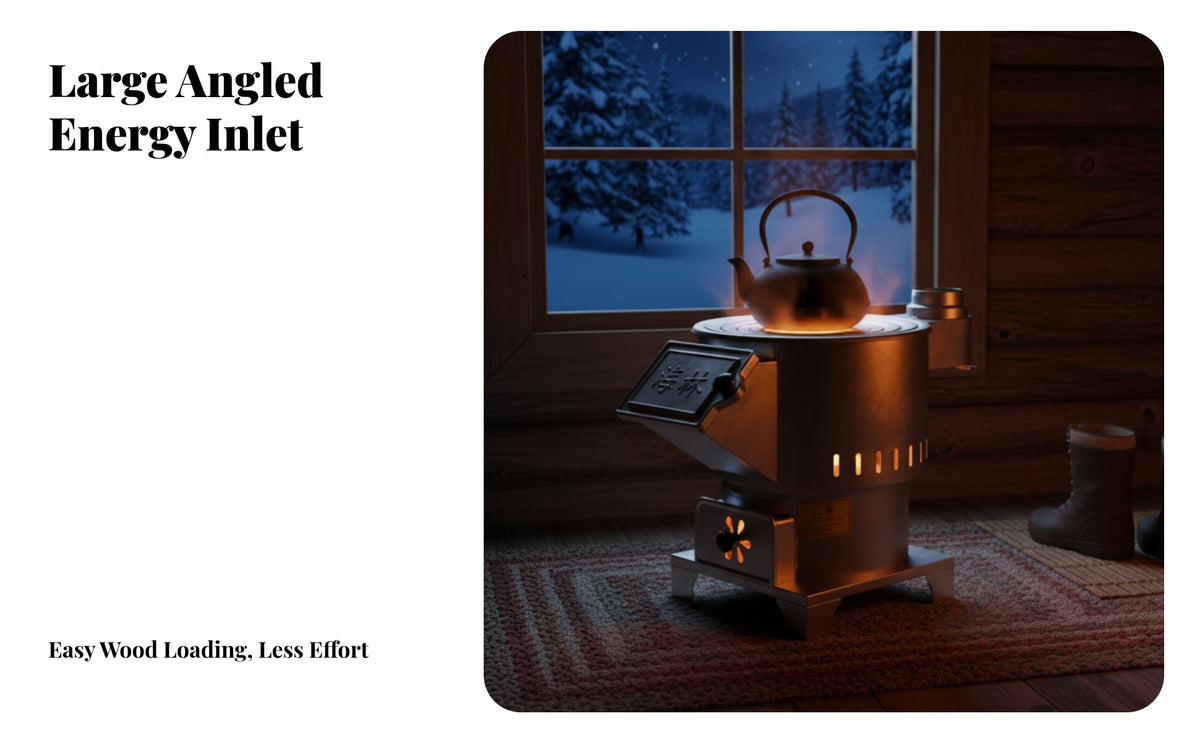 Indoor Home Heating Stove, Gasification Wood, Energy Saving, Smokeless, Large Cooking Surface, Rural Use