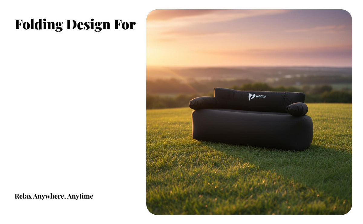 Inflatable Sofa, Double Outdoor Air Mattress, Foldable Portable Lazy Automatic Inflatable Couch for Camping
