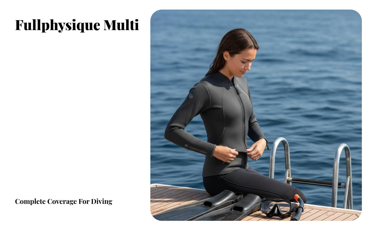 metallic Wetsuit, scaled texture Split Design, Nano Infrared Thermal, Sun Protection, Unisex Diving Gear