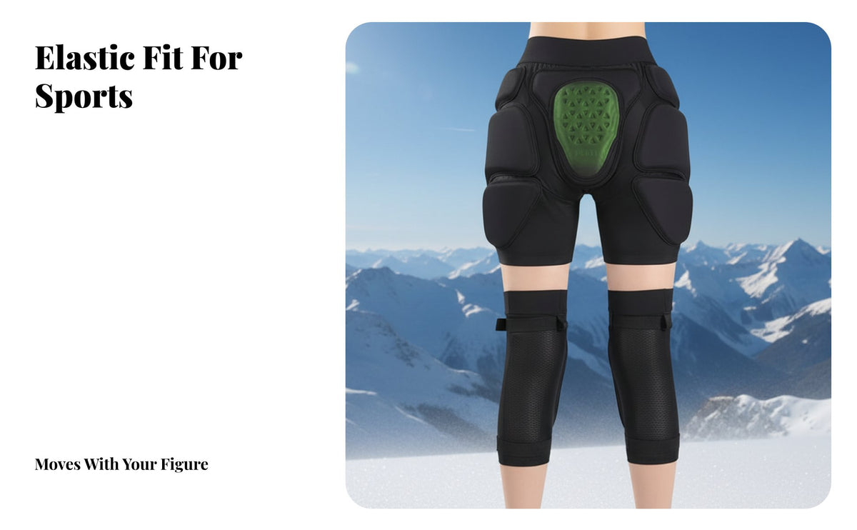 Ski Protective Gear, Padded pelvic Pad, Knee Pad, Thickened collision Protection, winter Equipment Set
