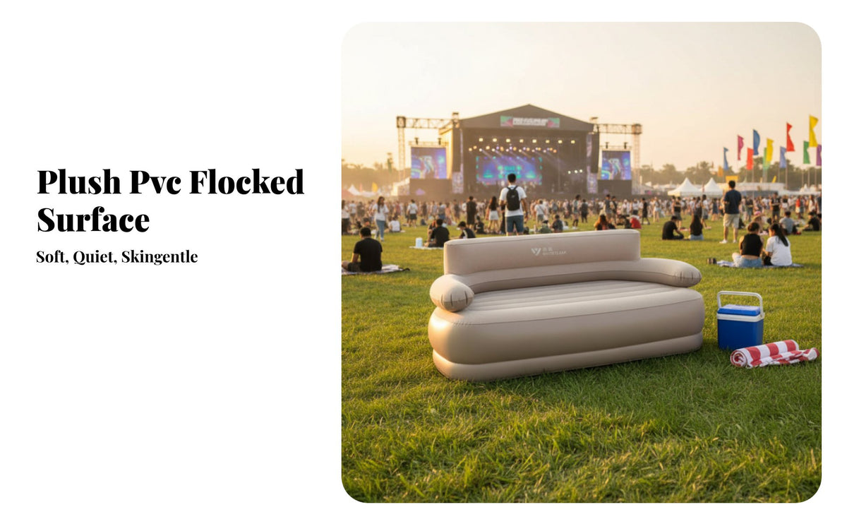 Inflatable Sofa, Outdoor Air Sofa, Foldable Portable Camping Mattress, Built-in Pump, event, outdoor gathering