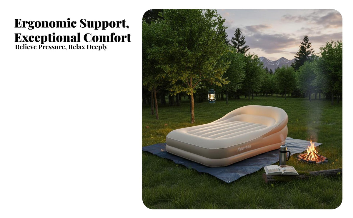 Inflatable Sofa, Outdoor Air Mattress, Portable Automatic Inflatable Bed for Camping, Lazy Lounger