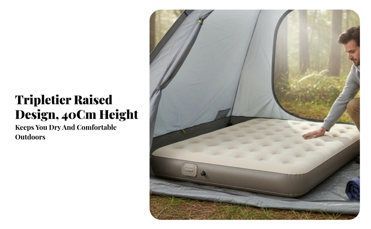 Automatic Inflatable Mattress, Portable Sleeping Pad, Outdoor Camping, Home Use, Multitier Elevated Design