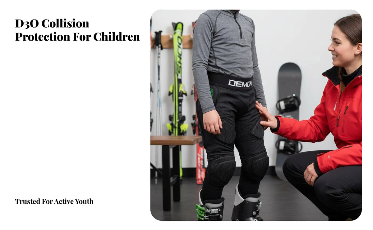 Kids & Youth Ski Protective Gear, D3O Knee & Pelvic Pads, Snowboard Breathable
