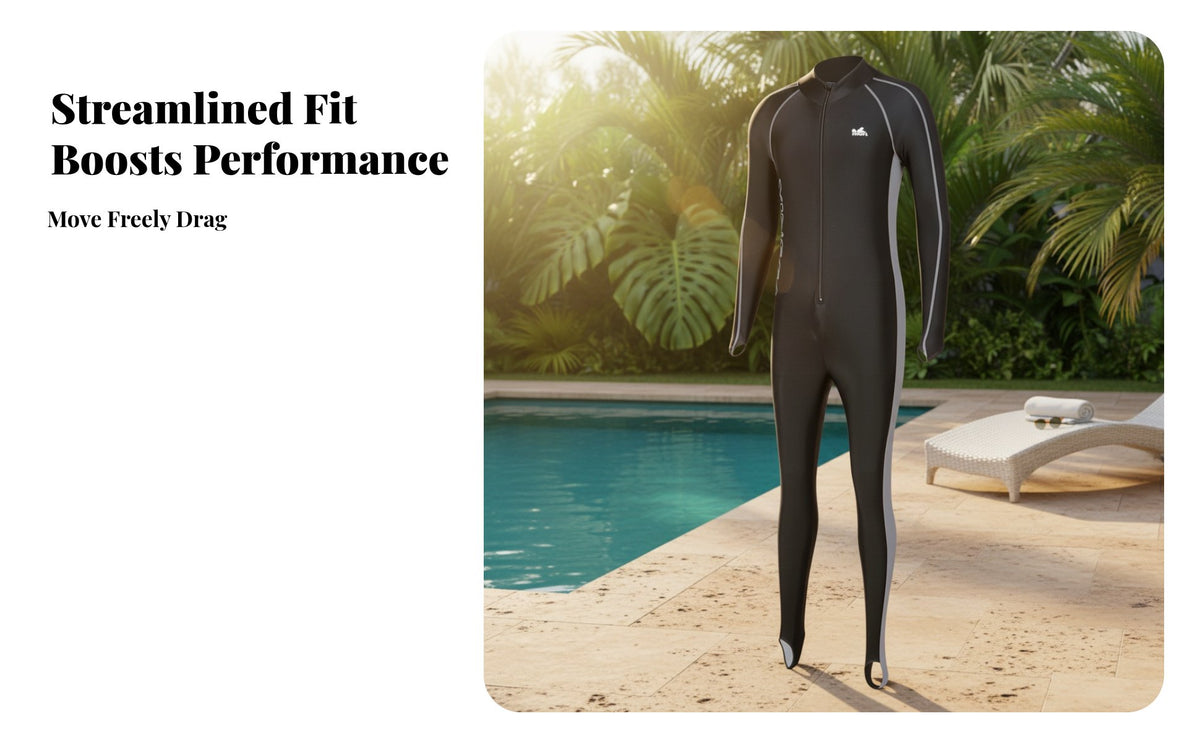 Men's One-Piece Swimsuit, Long Sleeve Full Body Dive Skin, Sun Protection Rash Guard