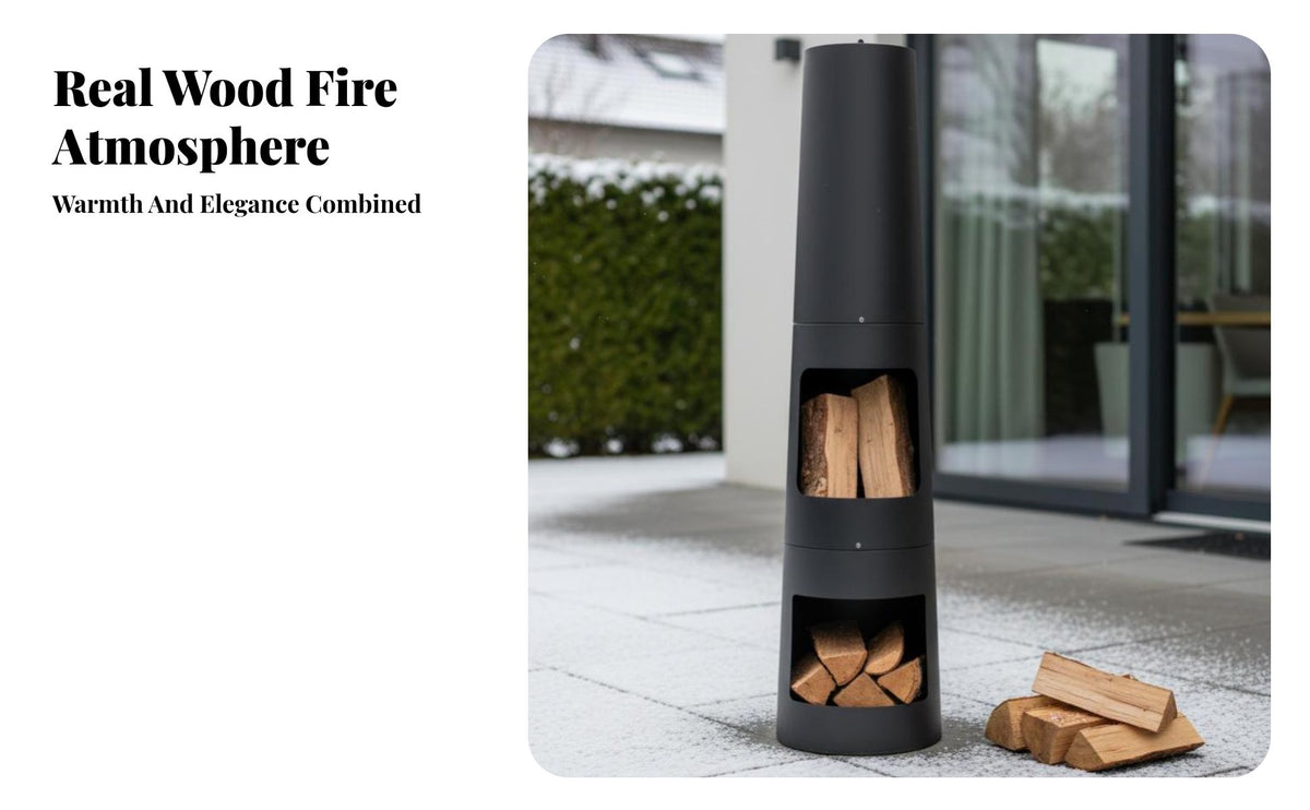 jet Fireplace, Wood Burning Heater, Modern Decorative Stove for Indoor Outdoor Winter