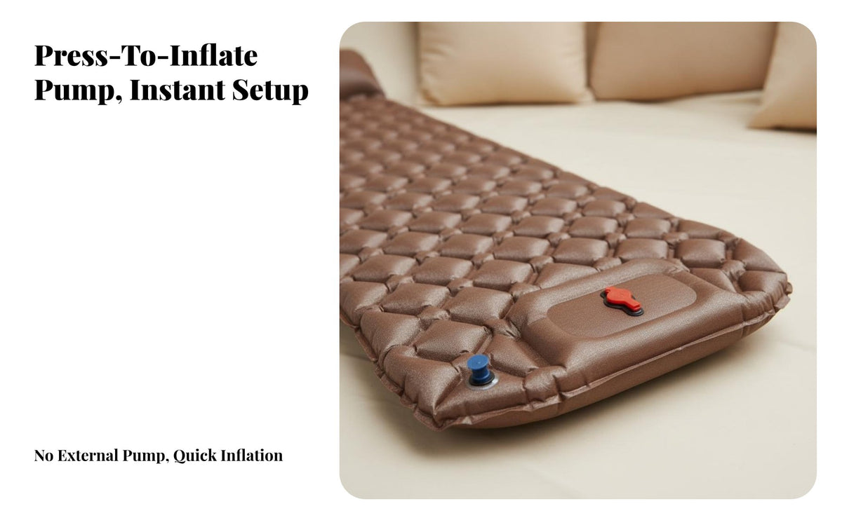 Inflatable Mattress, Outdoor Camping Sleeping Pad, Portable Thickened Single