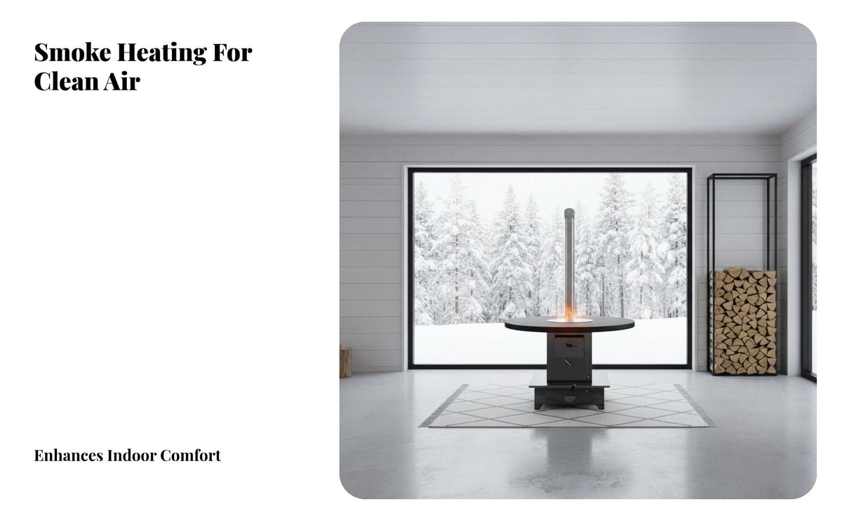 Wood Burning Stove, Indoor Smokeless Heater, Thickened Steel Multi-Functional Rural Winter Heating
