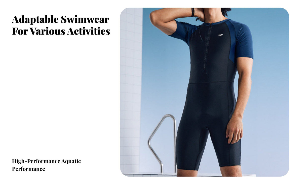 single-Piece Swimsuit, Men's Diving Suit, Quick-Dry, Sun Protection, Surfing Swimwear