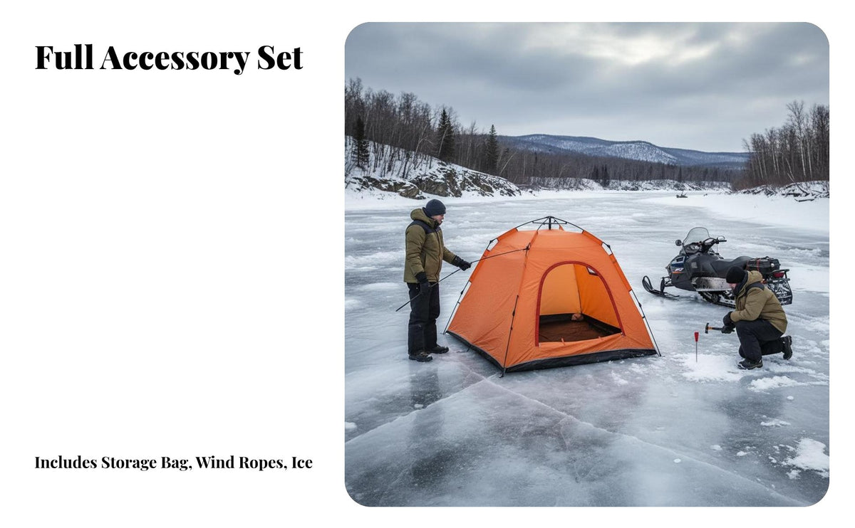 Outdoor Ice Fishing Tent, Insulated Cotton Winter Shelter, Windproof Thickened Oxford Fabric, Quick Setup
