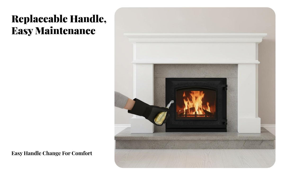Home Fireplace Door, European design Cast Iron Stove Door, Anti-Scald, Explosionresistant, Arched Pattern Glass
