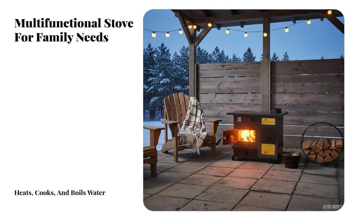Indoor Cast Iron Smokeless bi-combustible combustible Heating Stove for Home, Winter Fireplace, Energy Saving