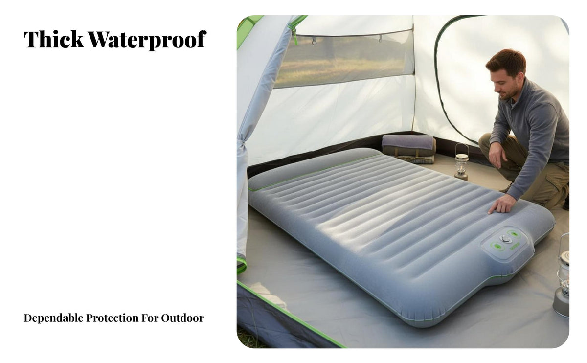 Automatic Inflatable Mattress, Moisture-Resistant Folding Camping Bed, Built-in Pump for Home & Outdoor