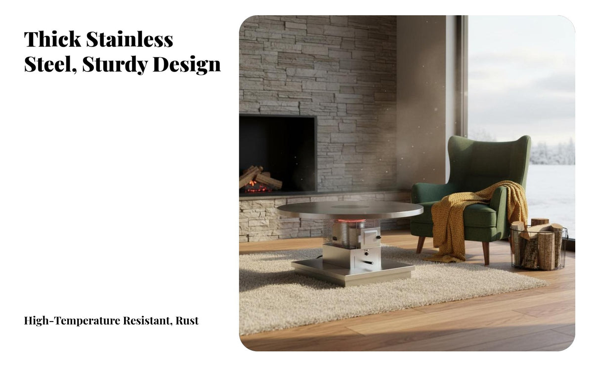 Stainless Steel Reflow Stove, Multi-Functional Smokeless Heater, Wood Compatible, Thickened Design for Indoor Home Use, New Model
