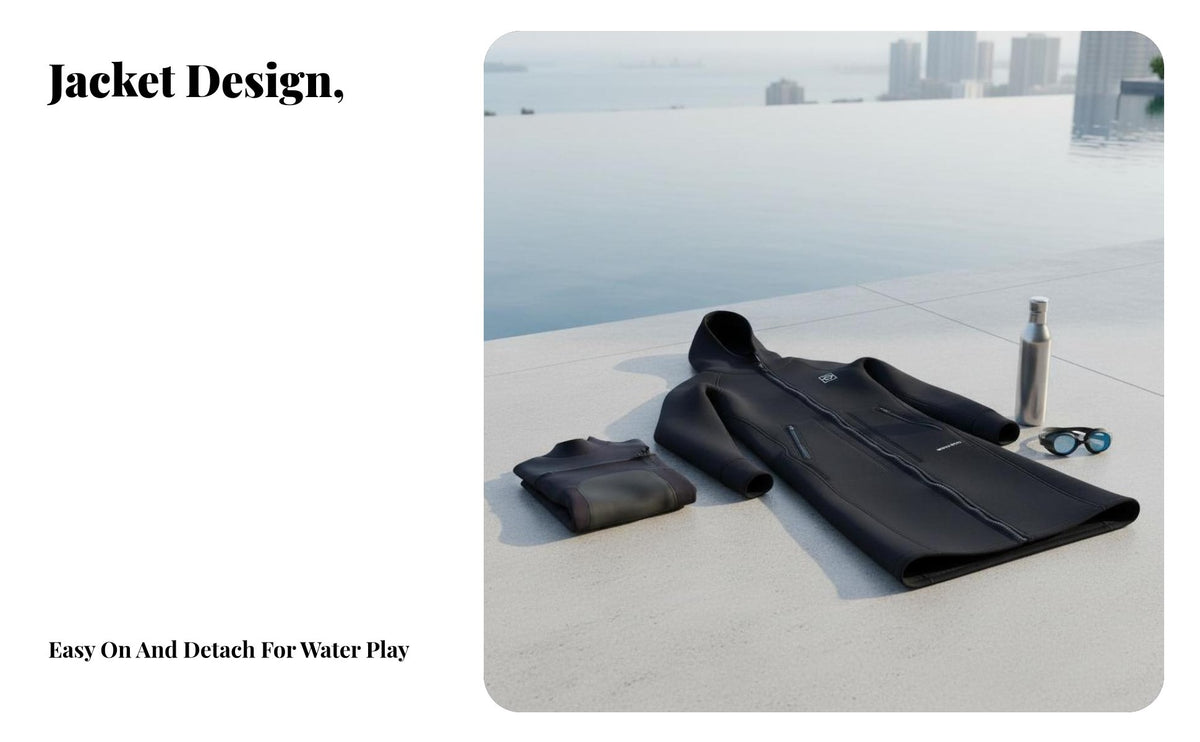 3mm Wetsuit Jacket, Warm aquatic Coat, Unisex Youth Sun Protection, Snorkeling Outerwear