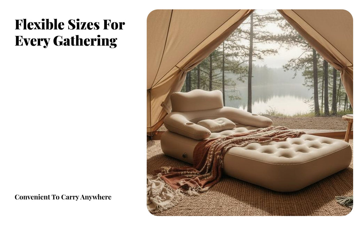 Automatic Inflatable Mattress with Backrest, Portable Air Bed, Built-in Pump, Camping, Home