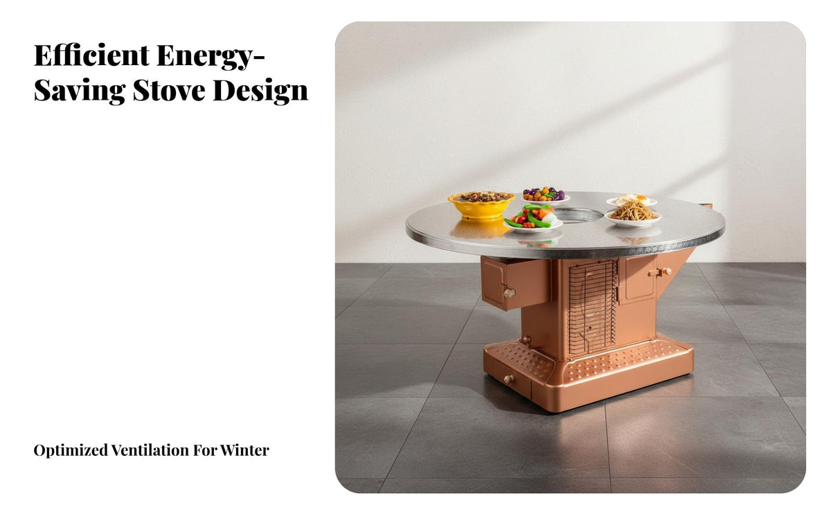Wood Stove, Thickened Energy-Saving Indoor Heater, Smokeless Design, Winter Rural Heating