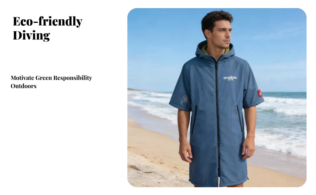 Waterproof Quick Drying Bath Towel Cloak, Thickened Warm Outdoor Swimming Changing Poncho
