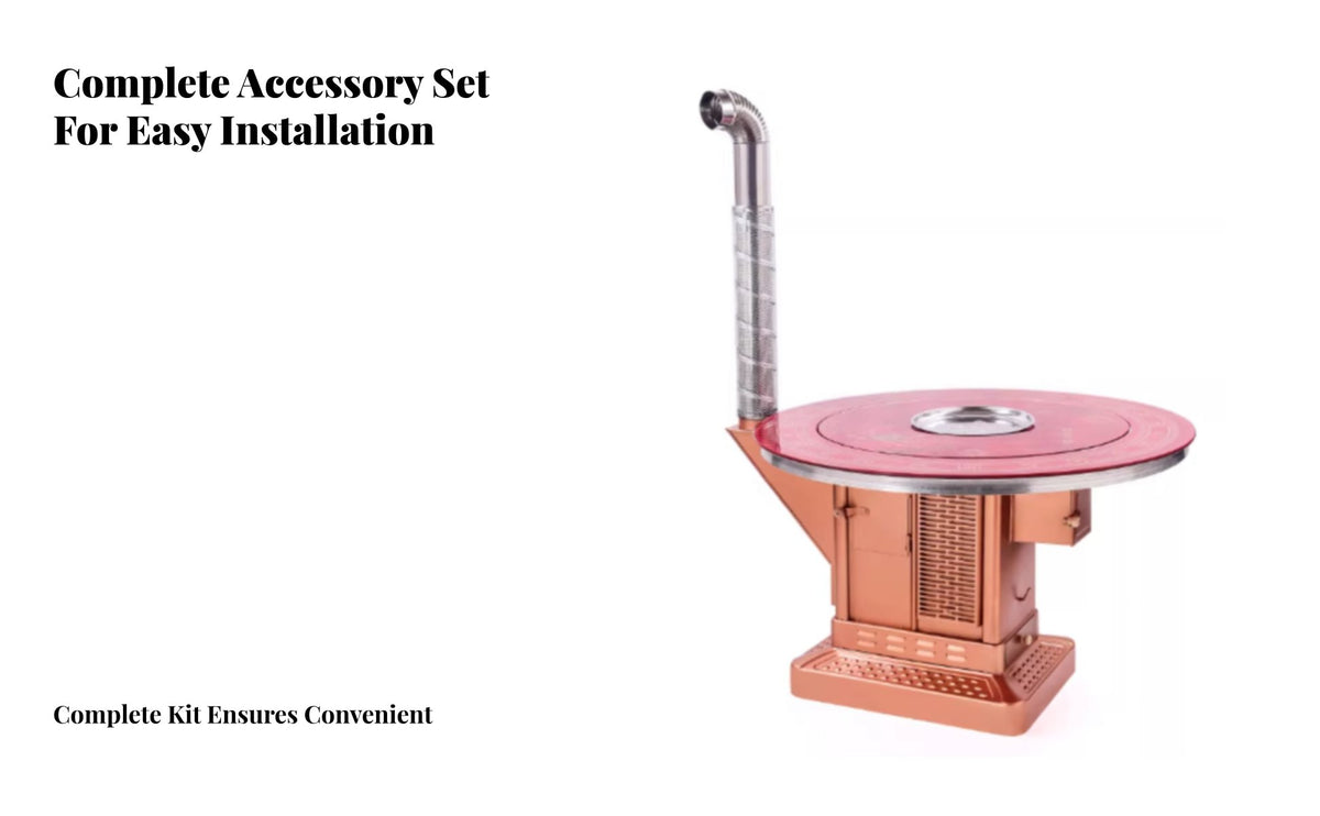 Wood Stove, Indoor Heating Stove for Winter, Rural Home Fireplace, Elevated Metal doubleenergy, Multi-Scene Use