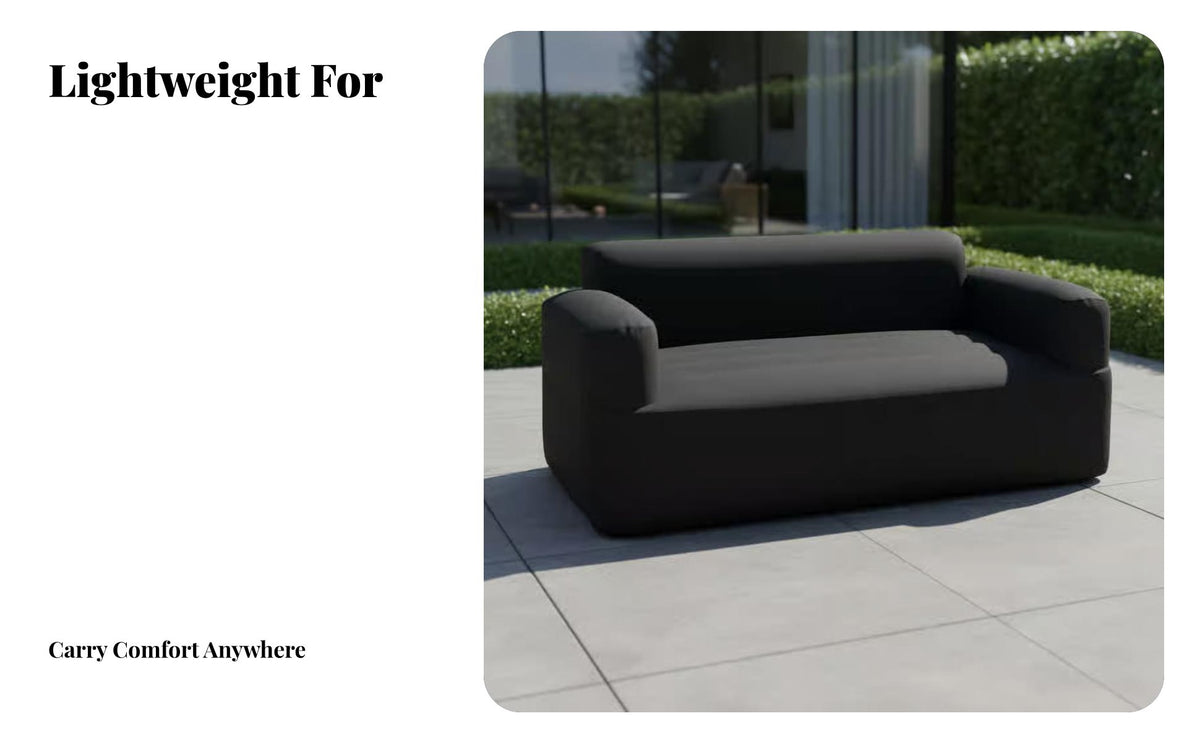 Inflatable Sofa, Outdoor Camping Couch, Removable Cover, Ergonomic, Portable, Automatic inflator, Thickened for Indoor Home Use