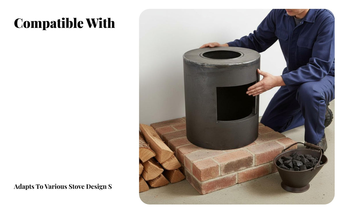 Gasification heater unit, Thickened Doublelevel Cast Iron Liner, Retrofit for Air circulate Stove, Wood and Compatible