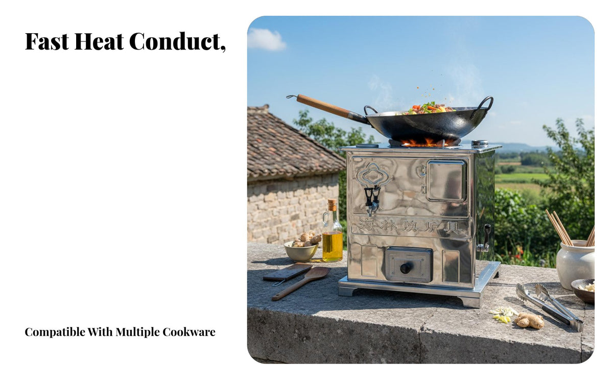 Stainless Steel hexagonal Heater, Desktop Water container Oven, Energy-Saving Heating Stove for Rural Home Cooking