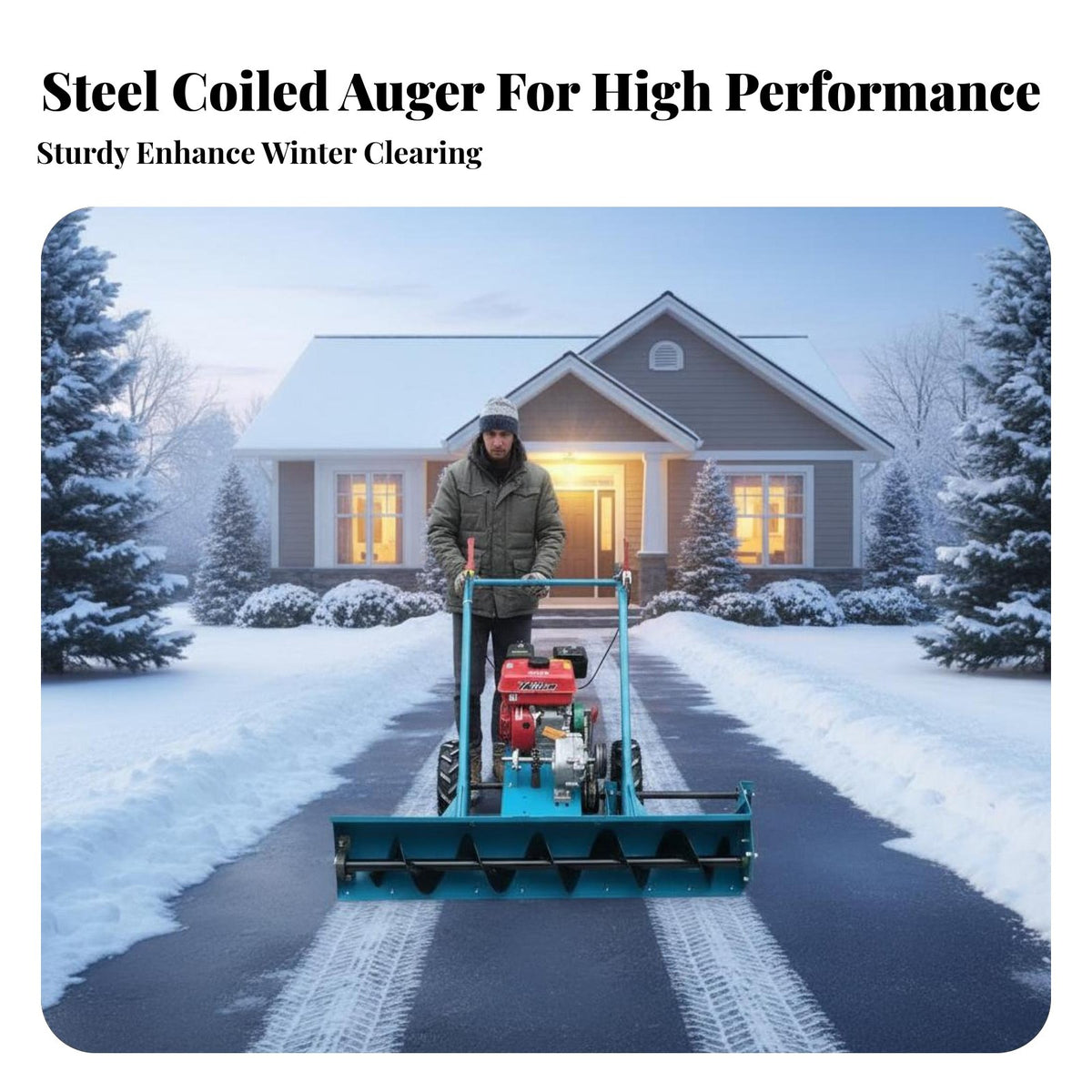 helical winter maintenance tool, small Hand-Push High Power winter Removal Machine, Steel Auger, Multi-Scene Use