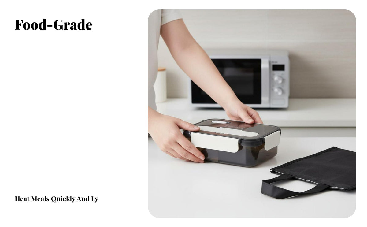 PP Bento Box, Lunch Container, Compartment, Leakproof, Insulated, Microwave Safe, Large Capacity for Adults, Office, School