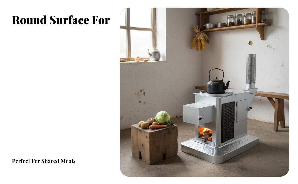 Indoor Wood Stove for Heating & Cooking, Durable Steel, Rural Home Use