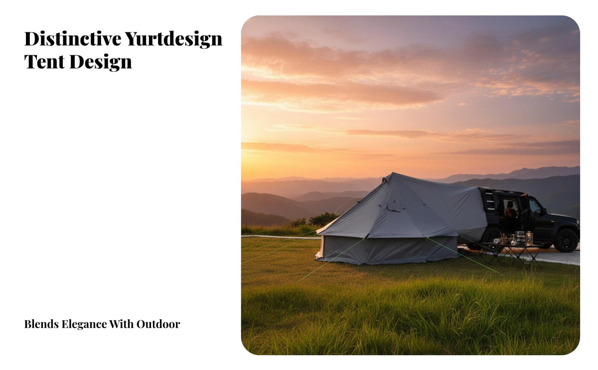 Indian design Car Tail Yurt Tent, Mongolian Tent, 4-Person Outdoor Shelter with Chimney Port