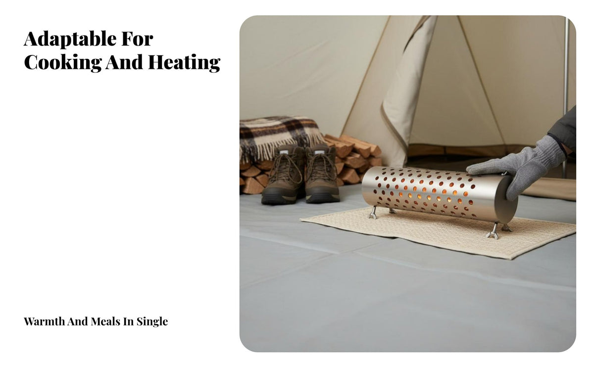 304 Stainless Steel Portable Outdoor Camping Fire Stove, Tent Heating, Cooking