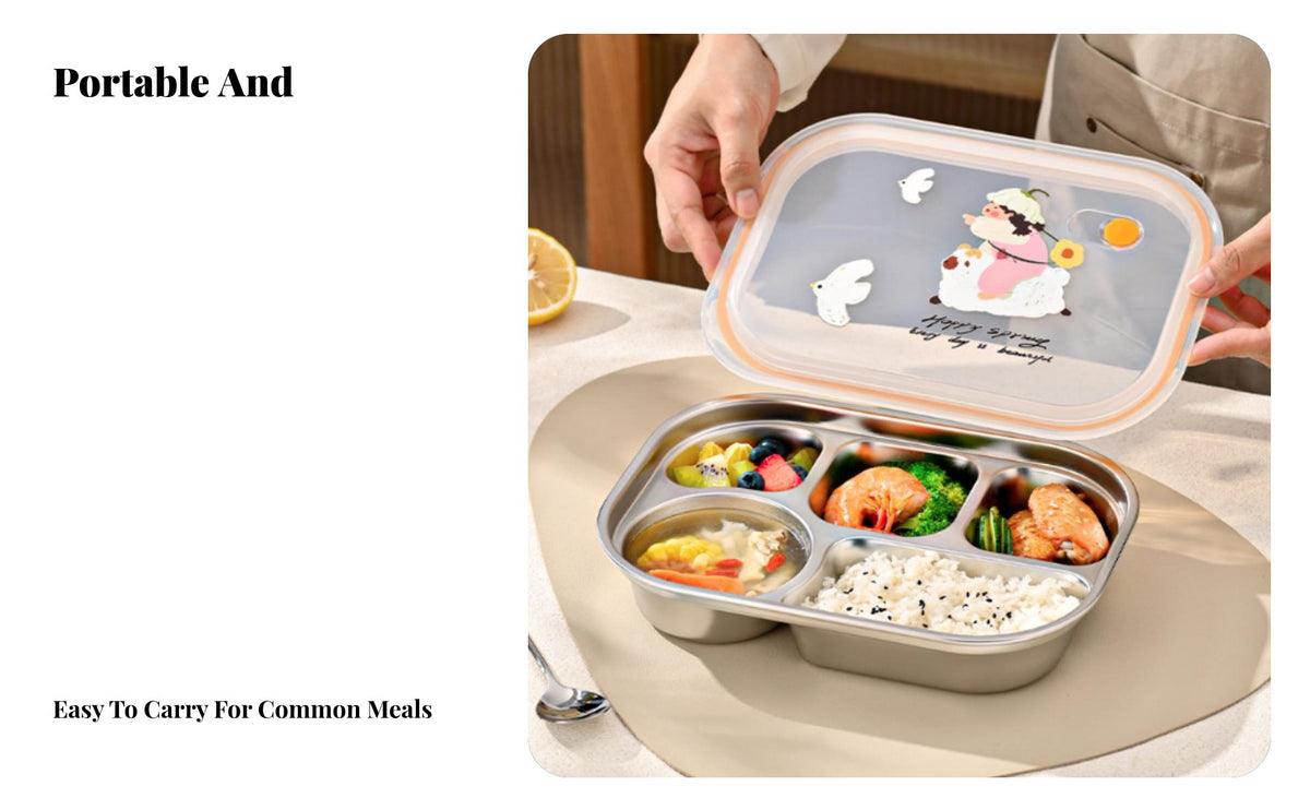 316 Stainless Steel Lunch Box, Compartment Food Container, Insulated Bento Box, Large Capacity, For School Use