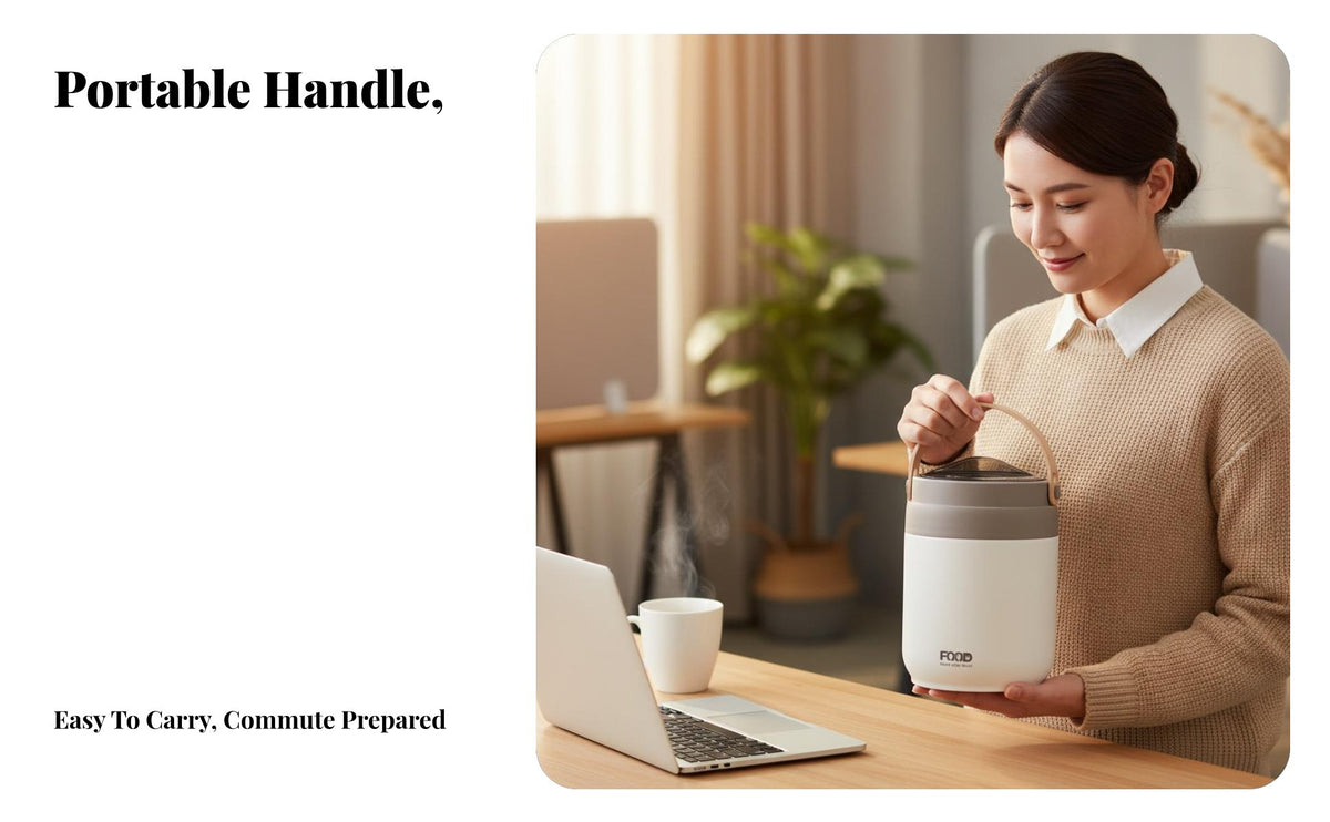 316 Stainless Steel Insulated Lunch Container, Double-Tier Vacuum Bento Box, Portable Food Jar for Office, Large Capacity