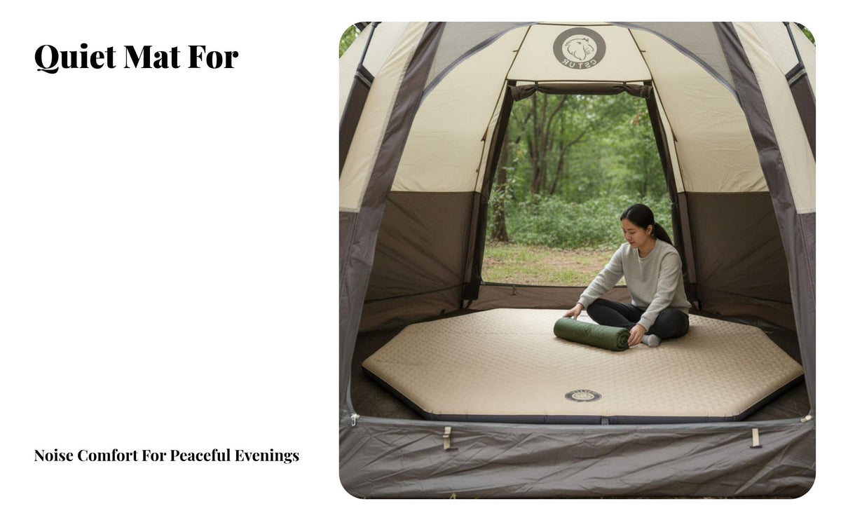 Hexagonal Inflatable Mat, Outdoor Camping Dining Pad, Thick Moisture-Resistant Mattress