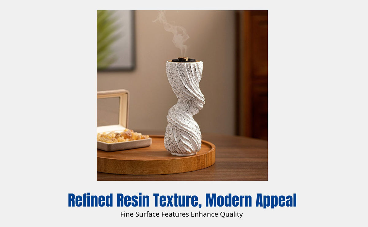 Arabian Resin Incense Burner, Twisted Design, Desktop Decor, Aromatherapy Holder