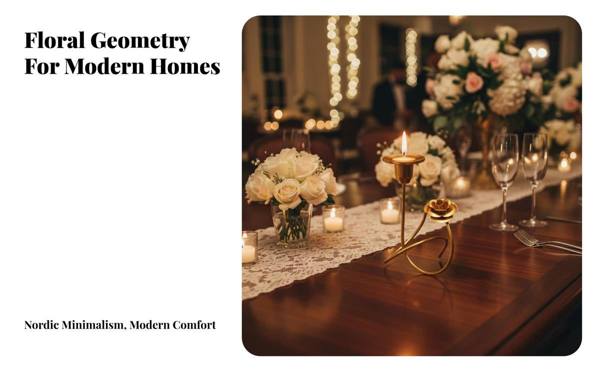 Creative Iron Geometric Candle Holder, Flower Decor, Modern Table Centerpiece for Wedding, Banquet, Party