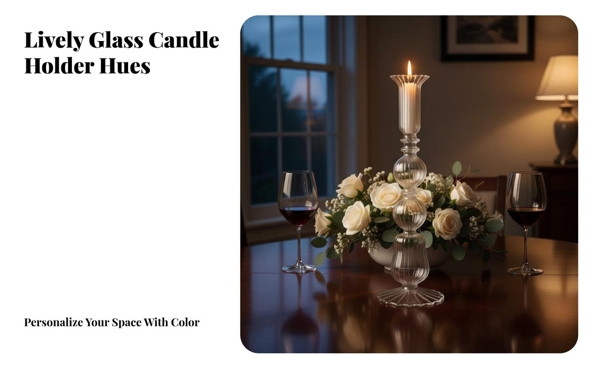 Glass Candle Holder, Round Pedestal, Nordic Design, Home Decor, Candlelight Dinner Prop