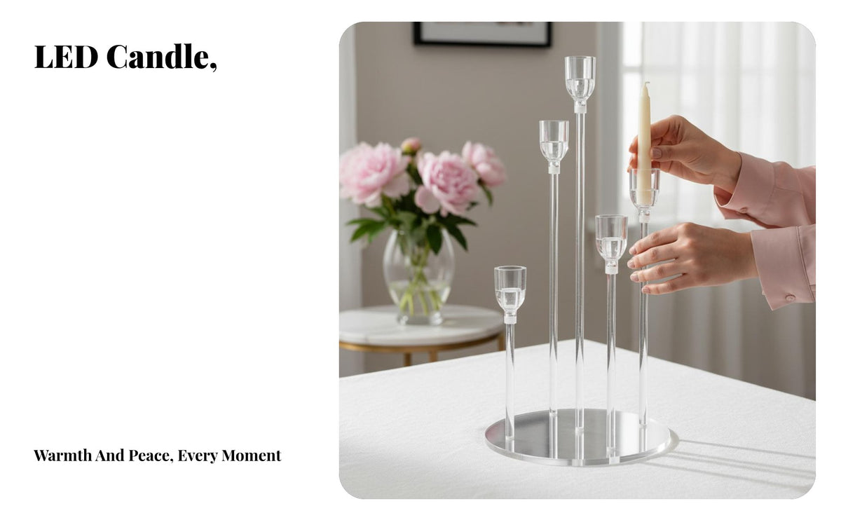Halloween Transparent Acrylic Electronic Candle Holder, Restaurant Centerpiece, Party Decor