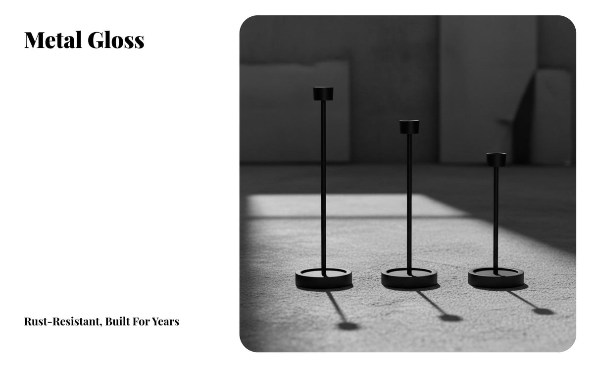 Nordic Candle Holder, Black Vintage Iron Candlestick, Creative Tall Decor, Home Accent