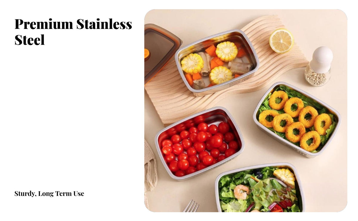 316 Stainless Steel Lunch Box, Food Grade, Leakproof, Large Capacity, Lid, for Office