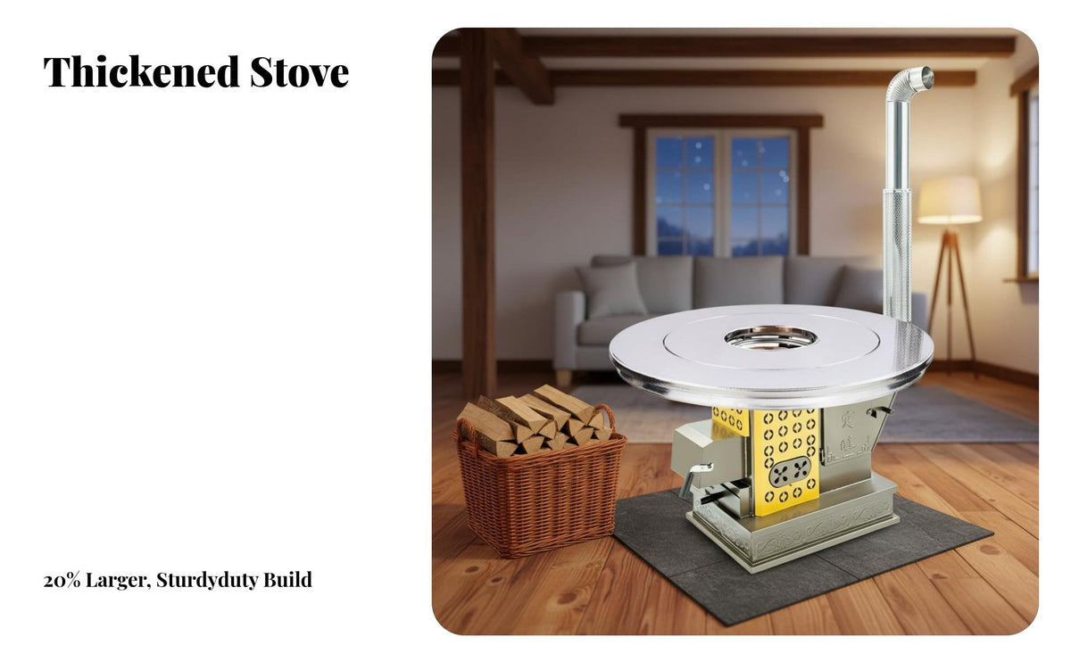 Heating Stove, Rural Winter, New Thickened Smokeless Wood Integrated Fireplace, Five-Stage burning, Circulating Heating