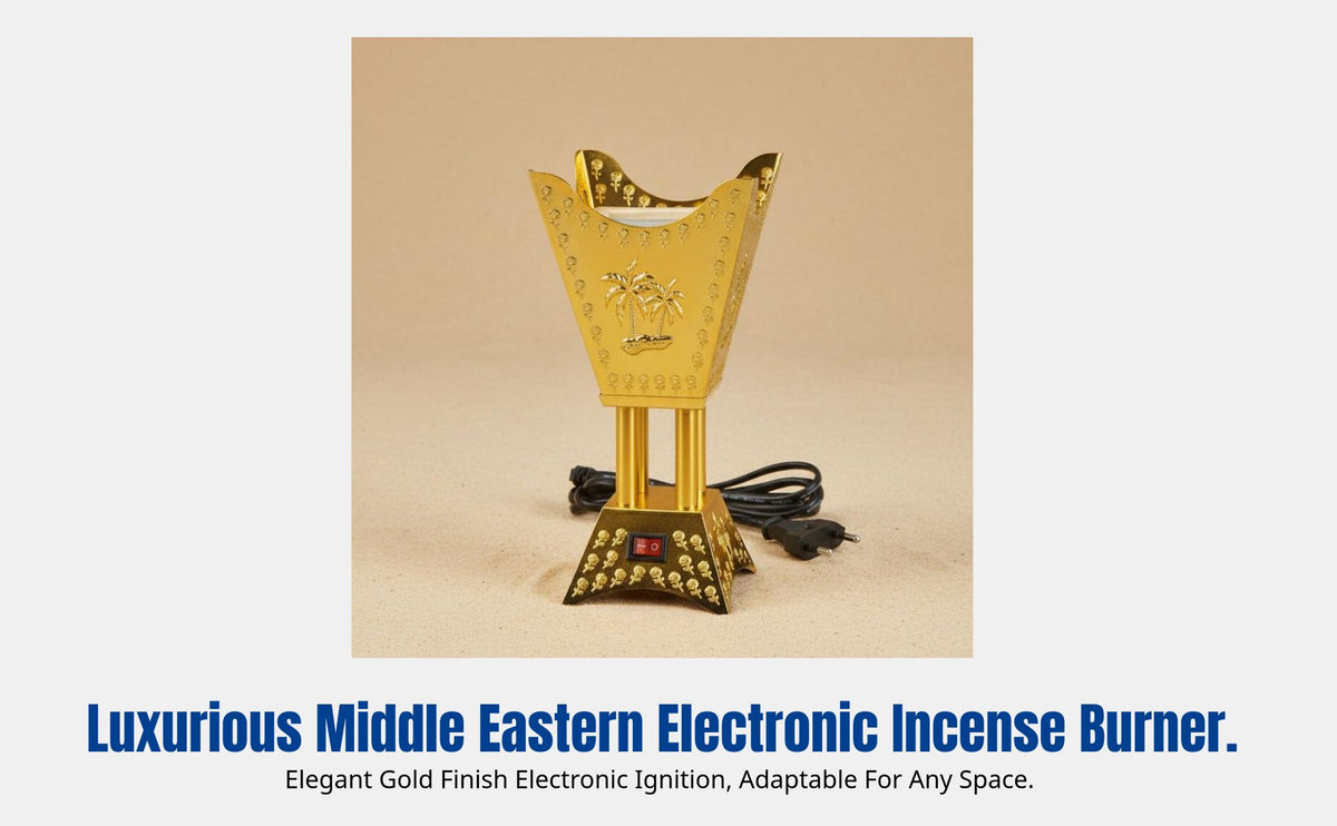 Electric Alloy Incense Burner, Arabian Design, Durable, Random Color