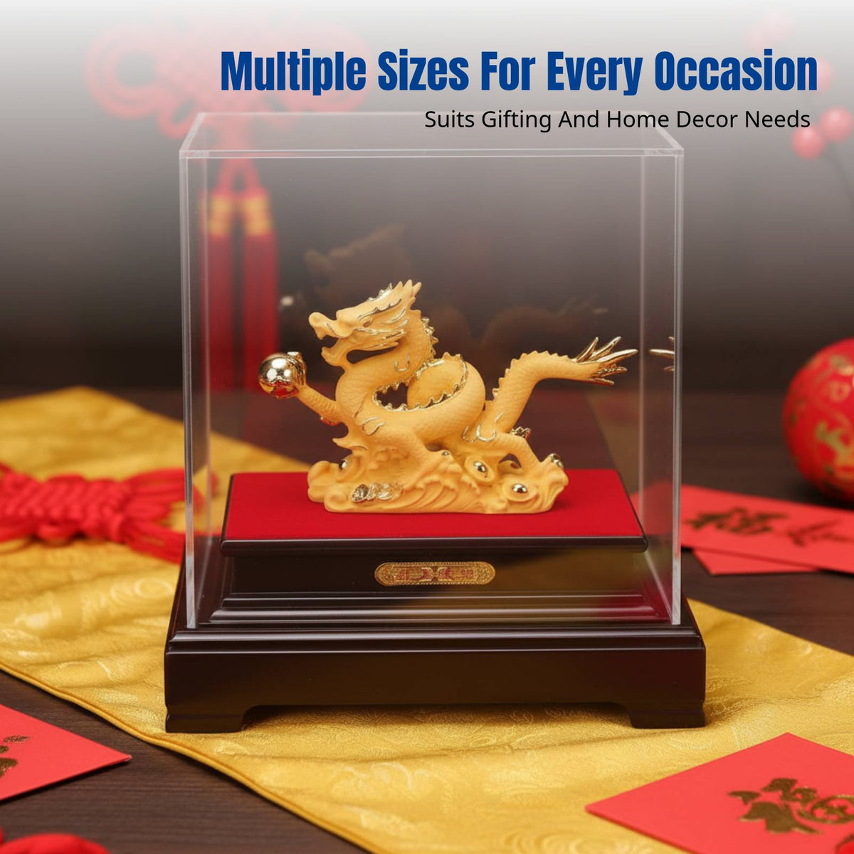 Plush Sand Gold Dragon Figurine, Zodiac Dragon Sculpture, Business Gift, Office Decor, Lucky Decoration