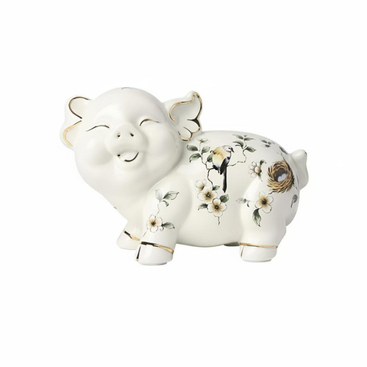 Ceramic Pig Figurine, Zodiac Animal Decor, Lucky Pig Craft, Modern Home Accent, Cute Chinese Style