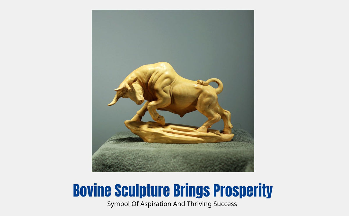 Boxwood Ox Sculpture, Hand-Carved Wooden Ox, Office Desk Decor, Antique Craft